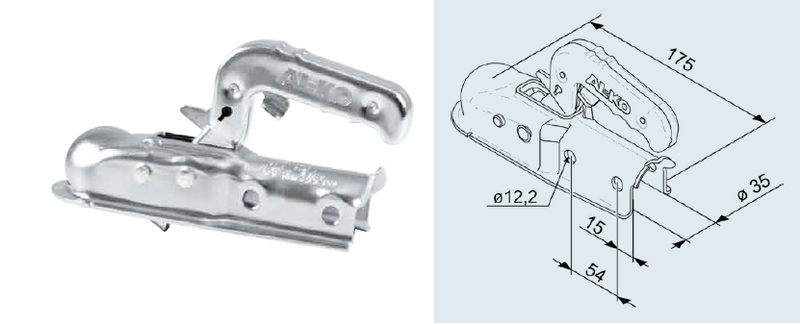 1367022 Tête Ak7 plus diam 35 rond Version A - Tête d'attelage