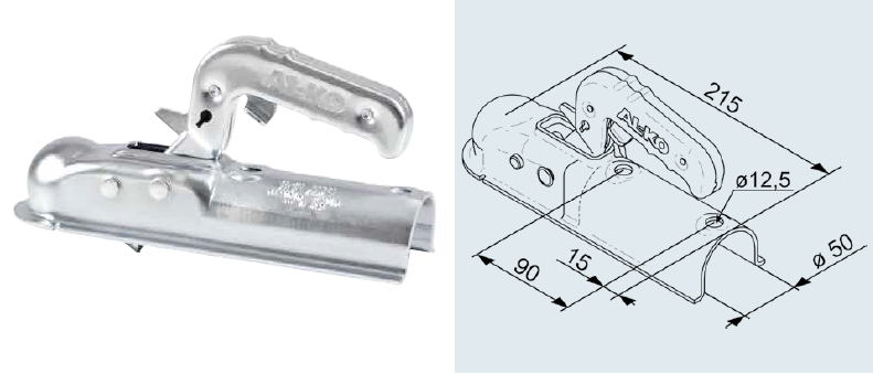 1367023 Tête Ak7 plus diam 50 rond Version F - Tête d'attelage