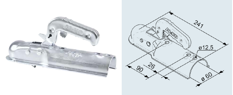 1367024 Tête Ak7 plus diam 60 rond Version B - Tête d'attelage