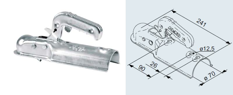 1367025 Tête Ak7 plus diam 70 rond Version C - Tête d'attelage