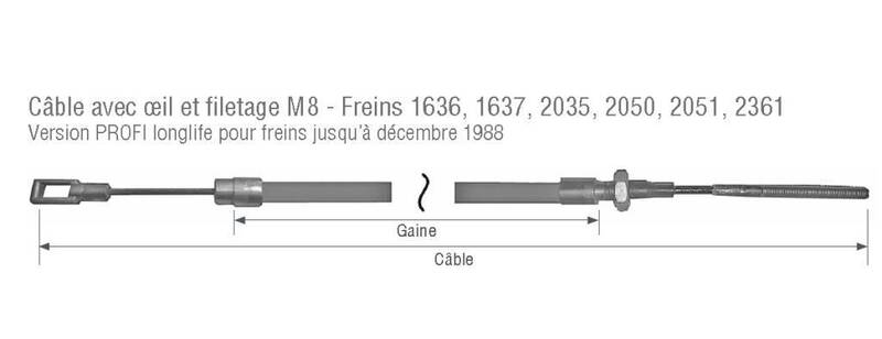 Câble de sécurité pour commande de frein Alko 2,8VB - ASC Remorques