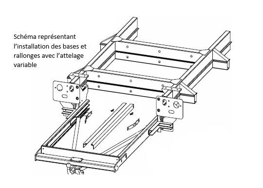 Base + rallonges X280 / X290 châssis normal - Attelage pour camping-car : Fiat.