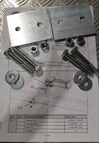 KIT ADAPTATEUR POUR MONTAGE SURFACE NON LISSE - Béquilles SMV