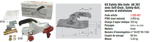 1223427 Safety kit AK 301 avec Soft Dock - Tête d'attelages