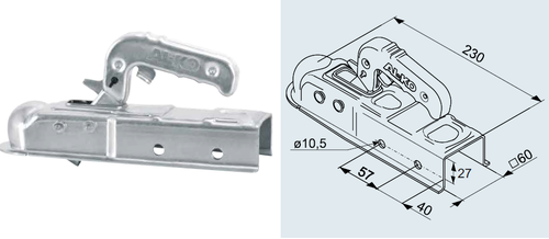 1224342 Tête Ak7 V plus diam 60 Version E - Tête d'attelage