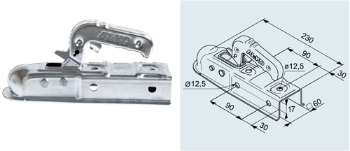 1224743 Tête Ak7 V plus diam 60 Version E - Tête d'attelage