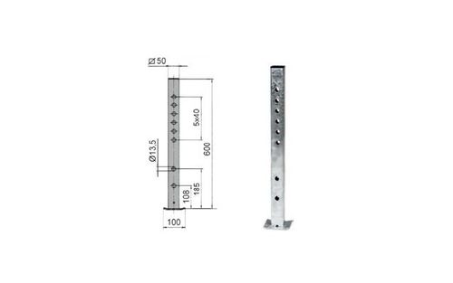 Béquille fixe 50x50 max 400 kg - Béquilles pour remorque