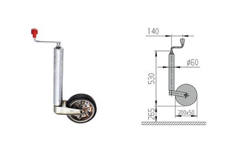 243888 Roue jockey D60 max 500kg - Roues jockey