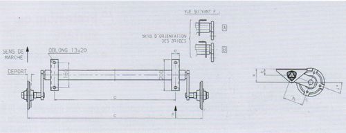Essieu Al-Ko EAB 1000 non freiné 500 kg 115 X 4 - 1271433 - Essieux Disponibles immédiatement