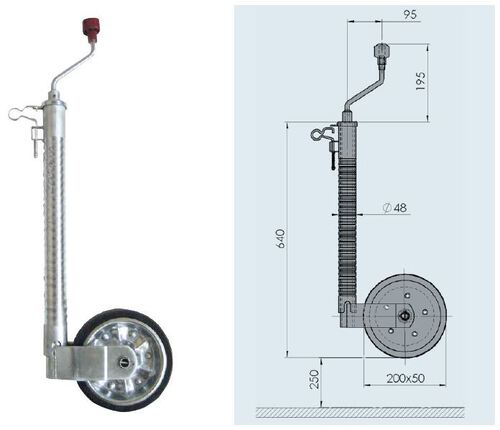 243888 Roue jockey D60 max 500kg - Roues jockey - Franssen