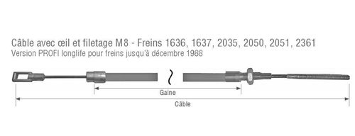 câbles de freins avant décembre 1988 - Câbles de freins Al-Ko