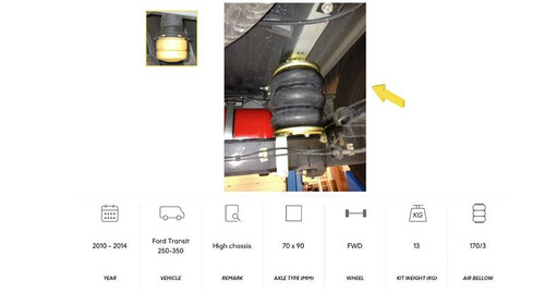DUNLOP - TRANSIT, Traction 250/350, roues simples, freins à disque, châssis haut de 2010 à 2014 - FORD