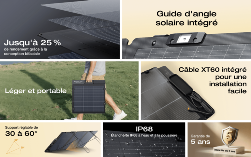 Panneau solaire EcoFlow 160W Light - panneaux pliables