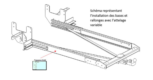 Base + Rallonges Ford de 03/2014 à 05/2016 - Attelage Ford Transit Challenger pour camping car