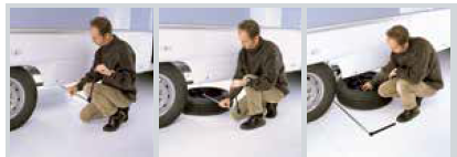 Support de roues de secours Fiat - Position derrière l'essieu - Support roue de secours